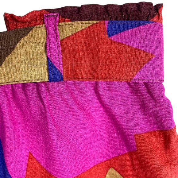 plus size Linen blend print Shorts high waisted  Self-Tie Sash size 2X Reitmans - Picture 9 of 15